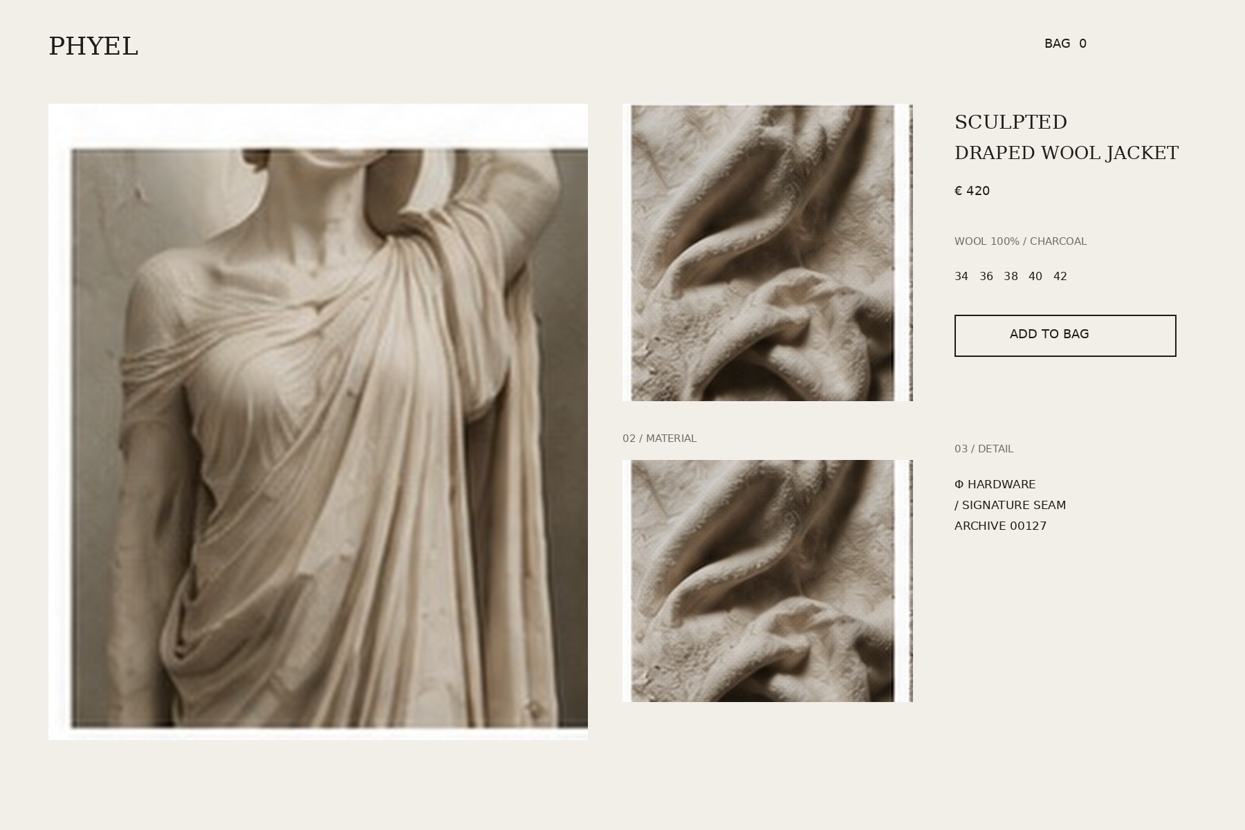 Sculptural fabric and body photography